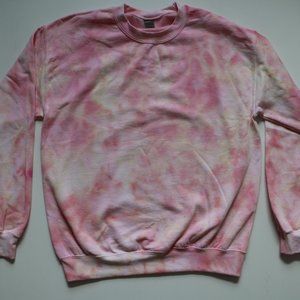 Pastel Pink Tie Dye Crew Neck Sweater New